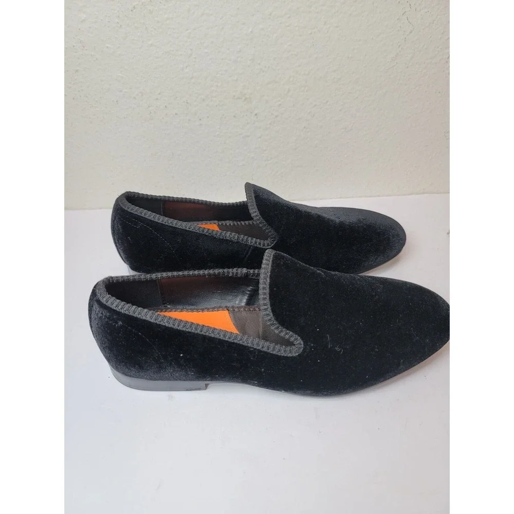 Tallia Enrico Men‎ Black Velvet Slip-On Loafers Size 8.5